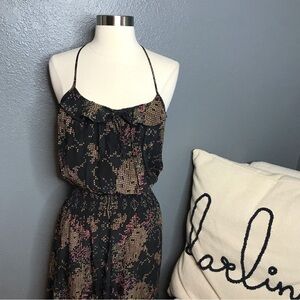 Parker black silk dress with yellow and pink X’s size XS